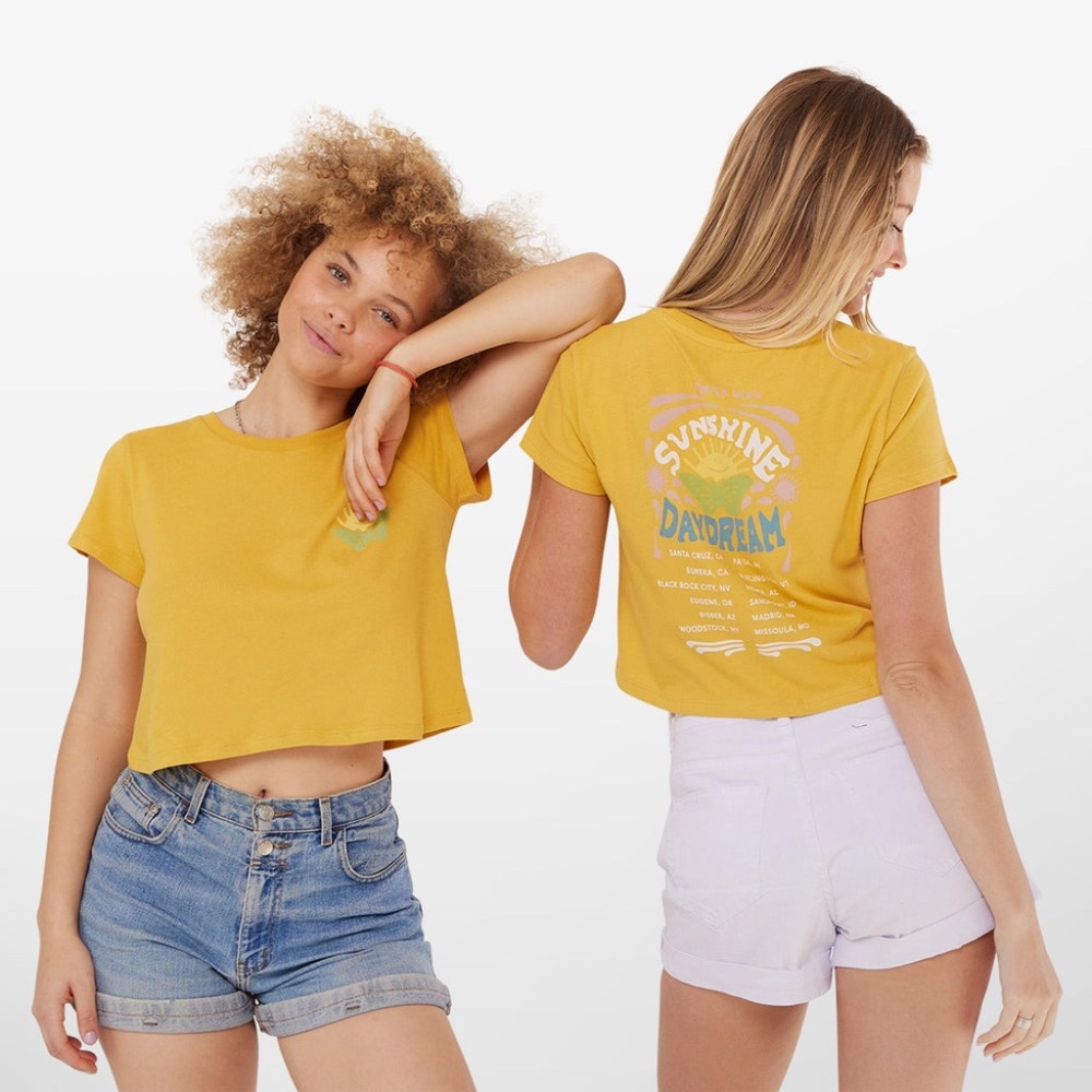 Pura Vida Sunshine Tour Crop T Shirt Sz XL
